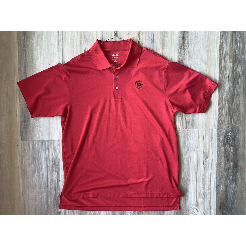 Adidas Crimson Red Golf SS Polo Men's MED Yorba Linda CC Logo & Sleeve ‘staff’